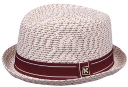 Burgundy Porkpie fedora hat.